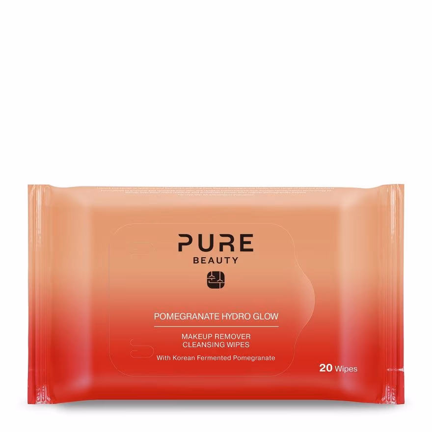 PURE BEAUTY
Pomegranate Hydro Glow Makeup Remover Cleansing Wipes 20s