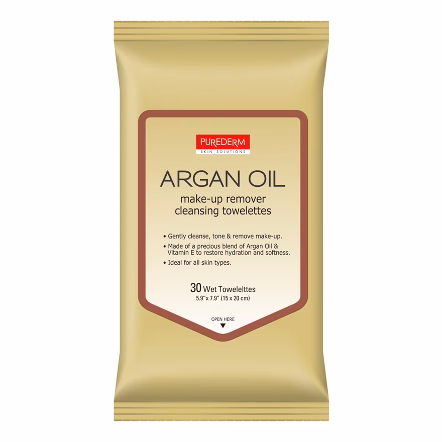 PUREDERM
Argan Oil Make-up Remover Cleansing Towelettes 30s