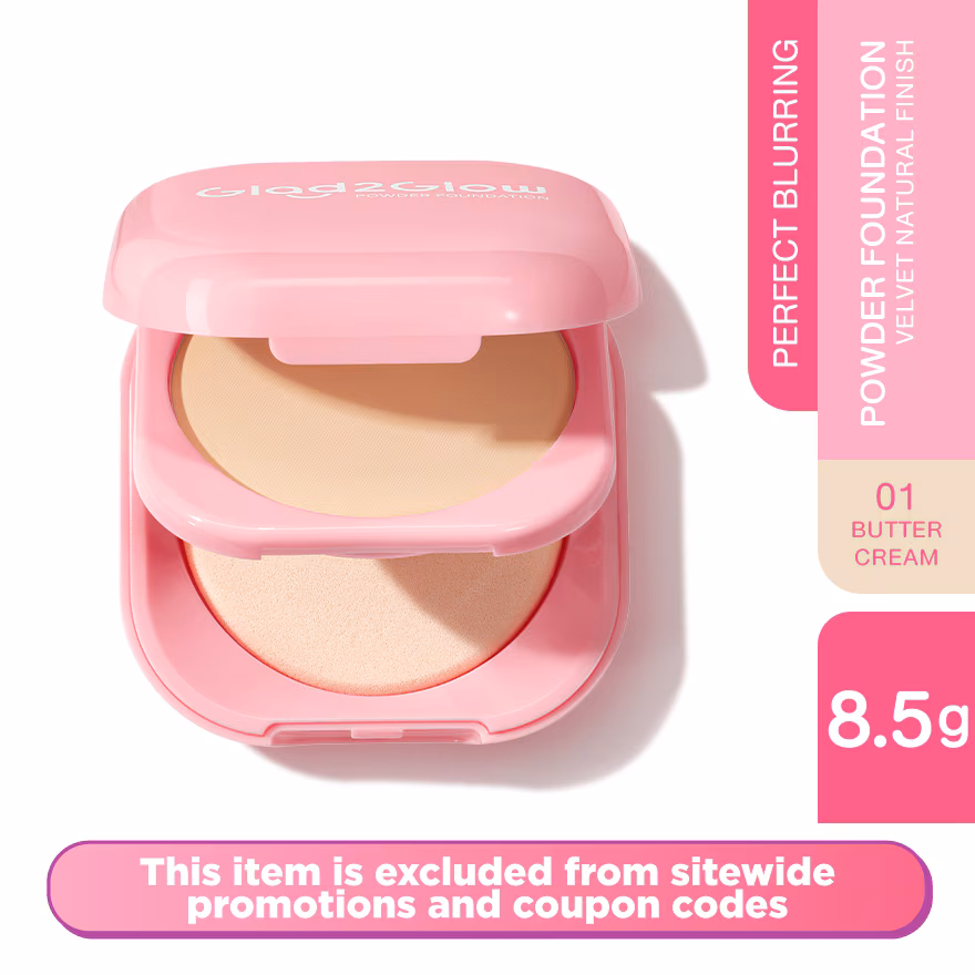 GLAD2GLOW
Perfect Blurring Powder Foundation 01 Buttercream 8.5g