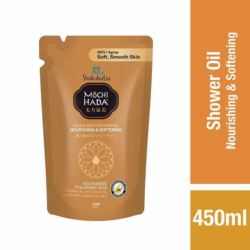 SHOK MOCHI HADA
Nourishing & Softening Body Shower Oil Refill 450ml
