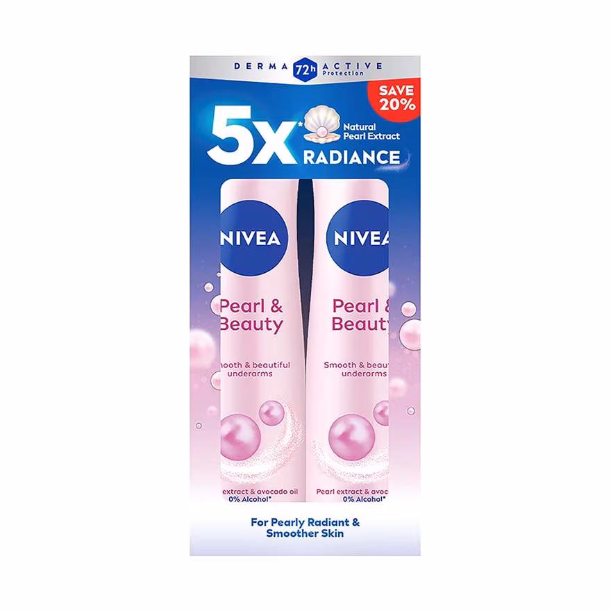 NIVEA
Deodorant Pearl Beauty Spray Twin Pack 2 x 150ml