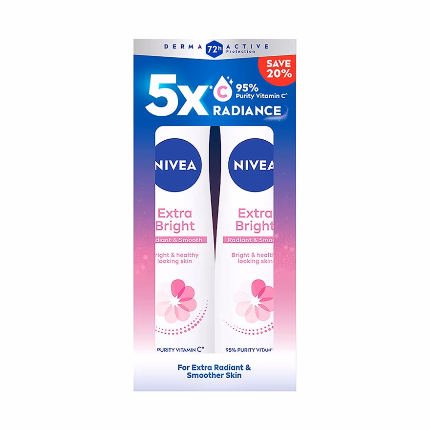 NIVEA
Deodorant Extra Bright Spray TWP 2x150ml