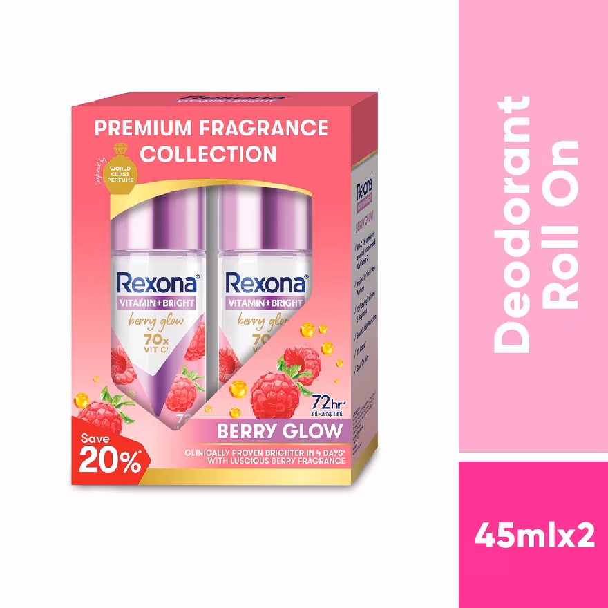 REXONA
Vitamin Bright Berry Roll On Deo 2x45ml