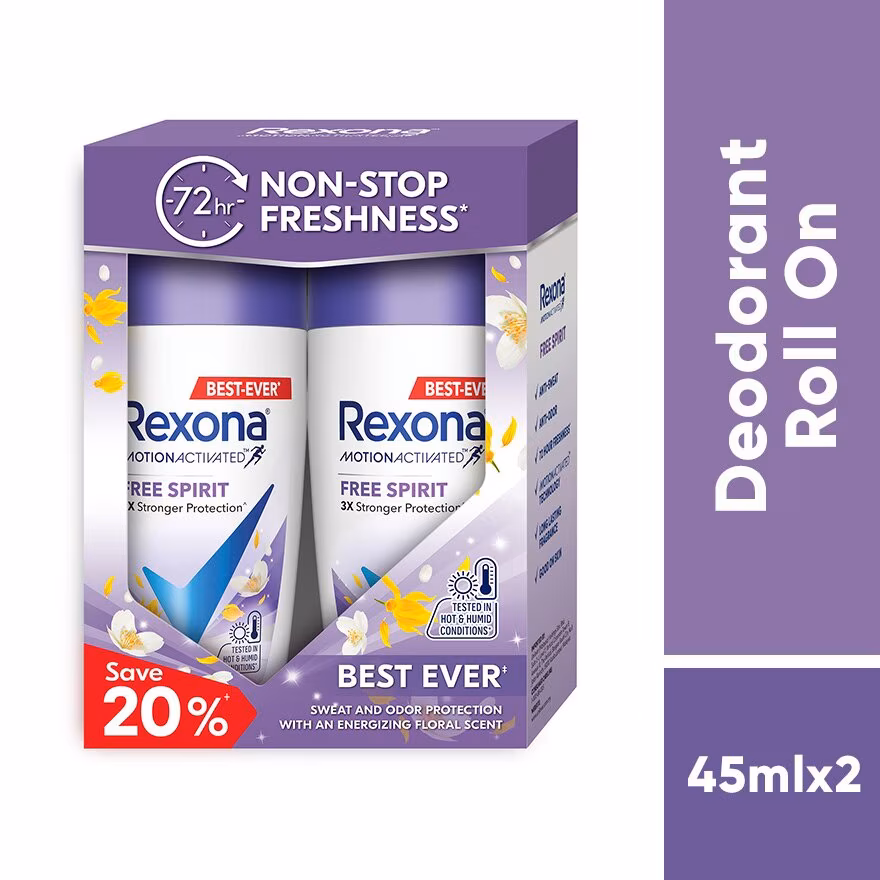 REXONA
Free Spirit Roll On 2x45ml