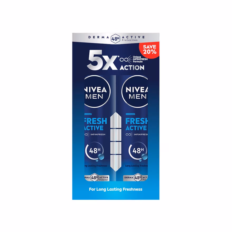 NIVEA FOR MEN
Deodorant Fresh Spray Twin Pack 2x150ml