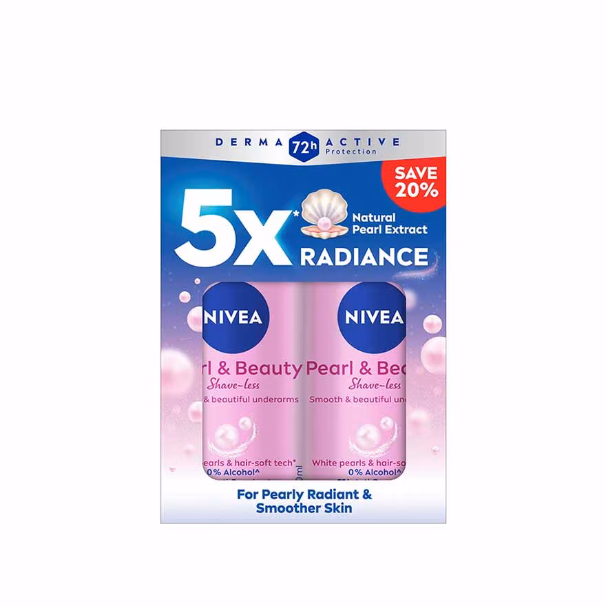 NIVEA
Deodorant Female Pearl & Beauty Shaveless Roll On 2 x 50ml