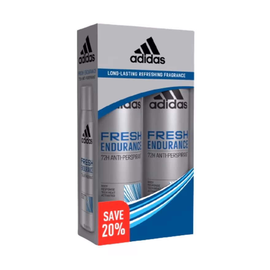 ADIDAS
Men Deodorant Body Spray Fresh Endurance 2 x 150ml