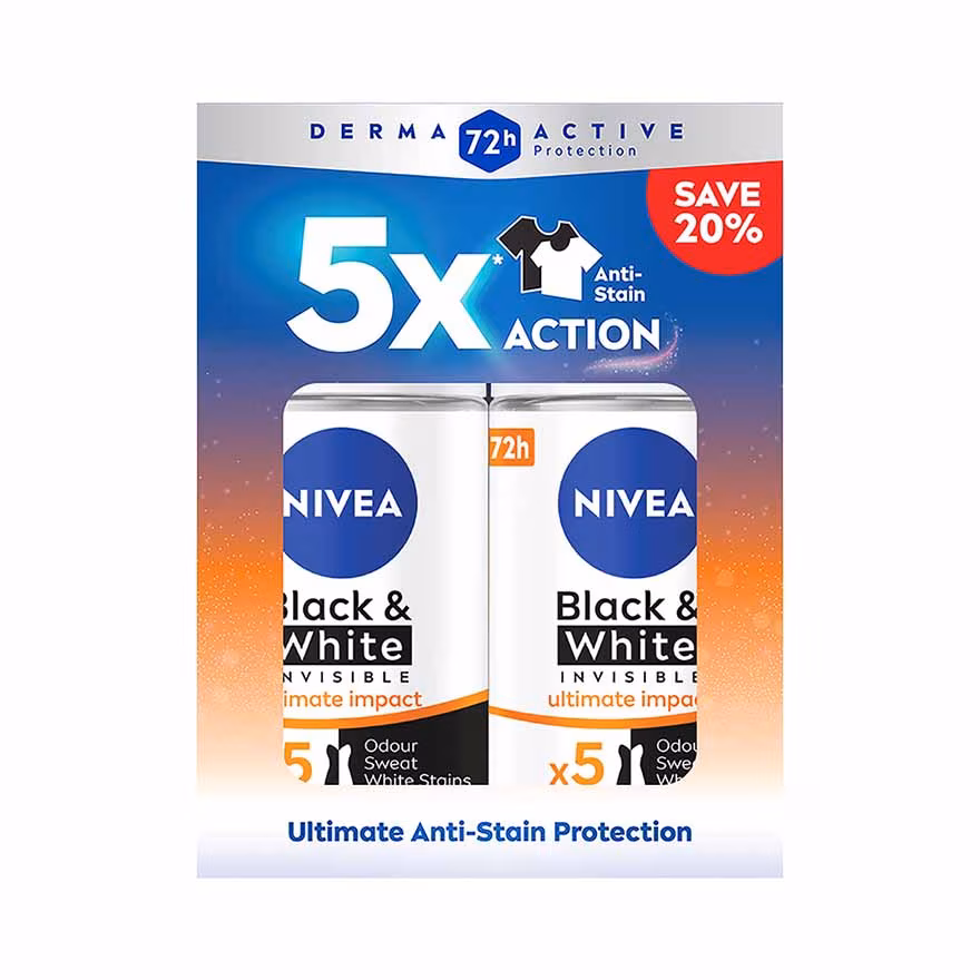 NIVEA
Deodorant B&W Ultimate Impact Roll On TWP 2x50ml