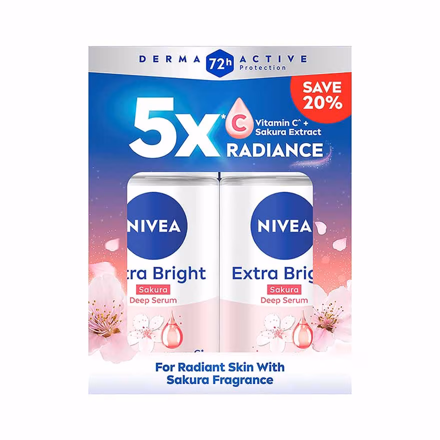 NIVEA
Deodorant Deep Brightening Serum Sakura Roll On TWP 2x50ml