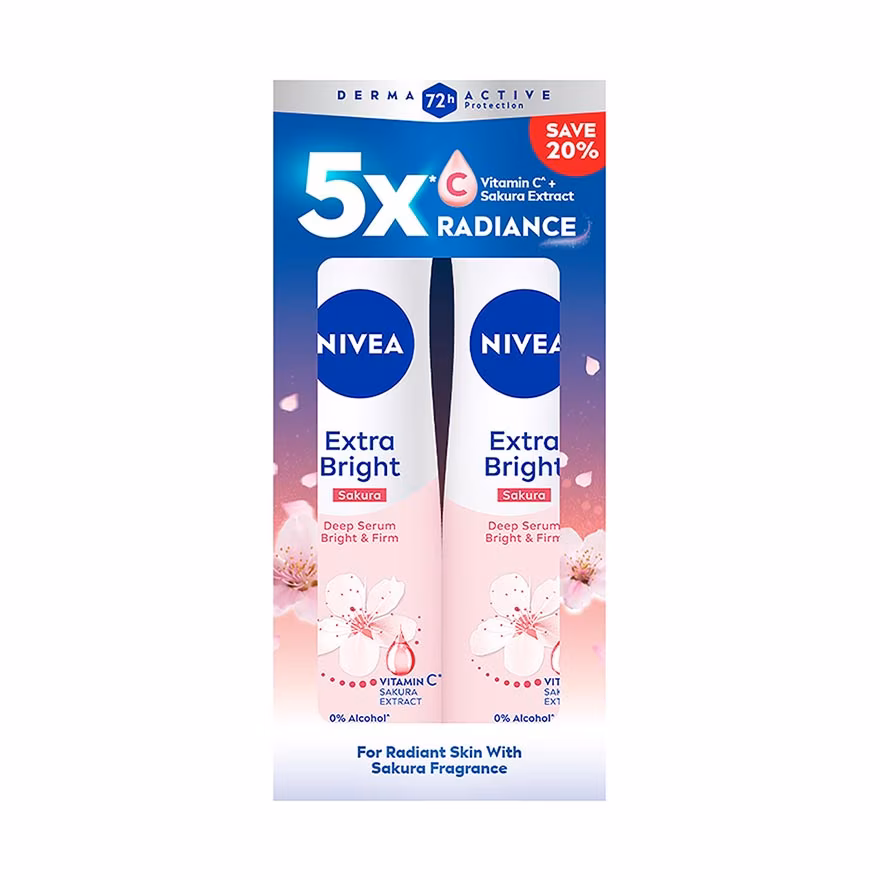 NIVEA
Deodorant Deep Brightening Serum Sakura Spray TWP 2x150ml
