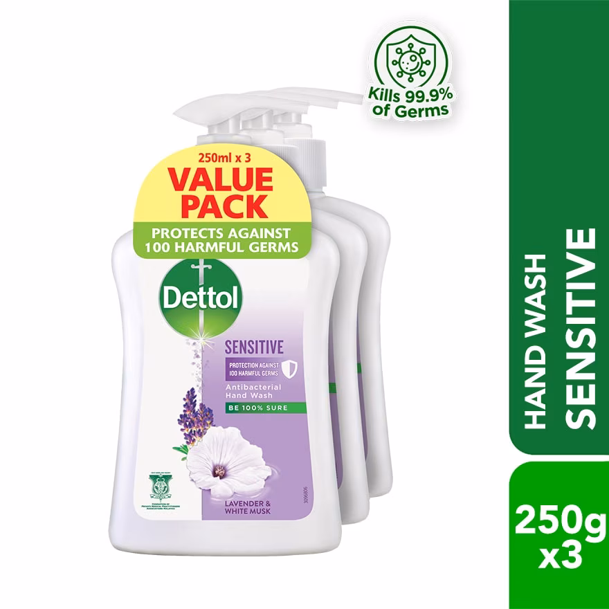 DETTOL
Hand Wash Sensitive Lavender & White Musk Value Pack 250g x3