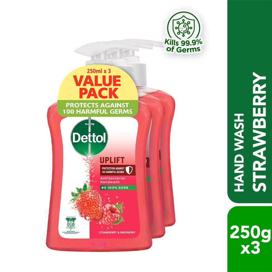 DETTOL
Hand Wash Uplift Strawberry & Raspberry Value Pack 250g x3