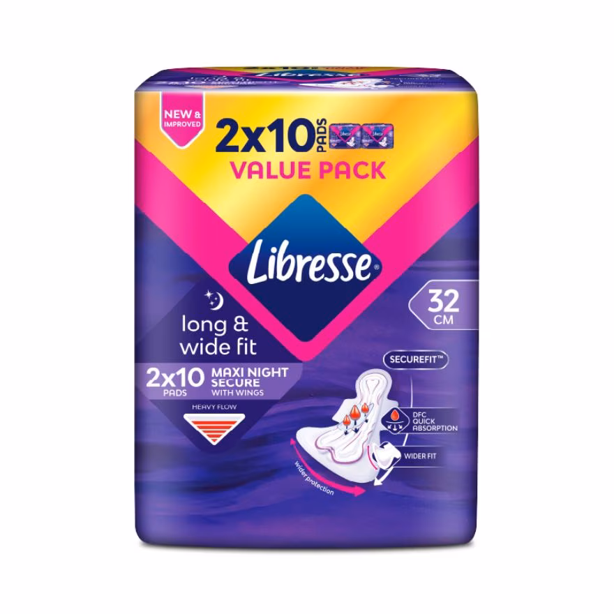 LIBRESSE
Maxi Wider Back Night Wings 32cm 2x10s