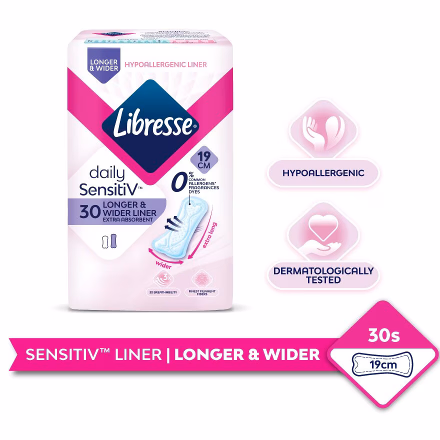 LIBRESSE
SensitiV Longer & Wider Slim Pantyliner 30s