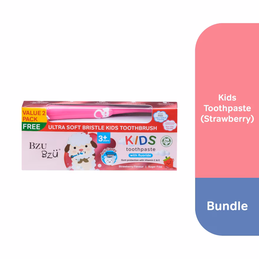 BZU BZU
Strawberry Toothpaste Free Pink Toothbrush 2x50g