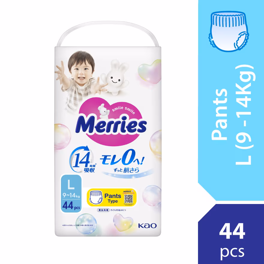 MERRIES
Merries Super Premium Pants Baby Diaper Super Jumbo pack (9-14kg) L 44s