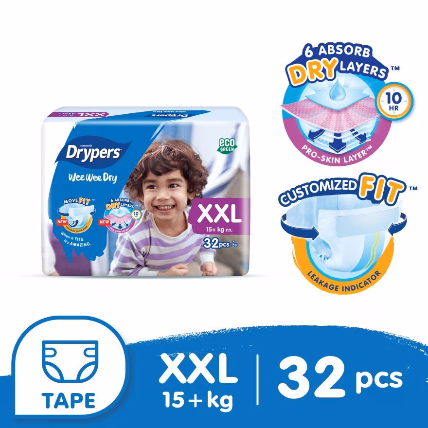 DRYPERS
Wee Wee Dry Jumbo Tape XXL 32s