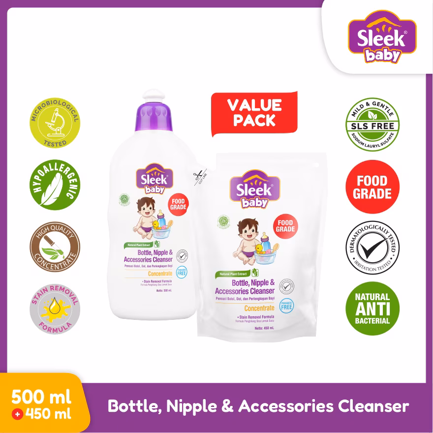 SLEEK BABY
Bottle, Nipple & Accessories Cleanser Value Pack