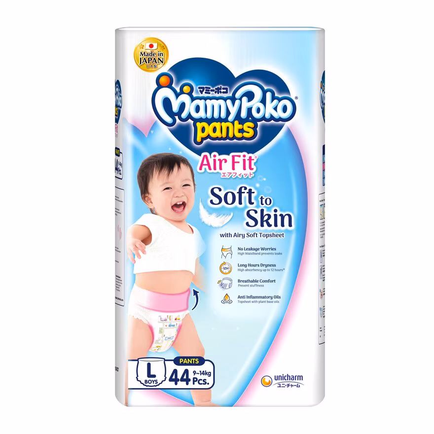 MAMYPOKO
Air Fit Baby Boy Disposable Diapers L 44’s