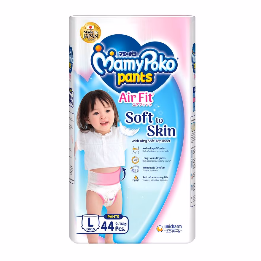 MAMYPOKO
Air Fit Baby Girl Disposable Diapers L 44’s