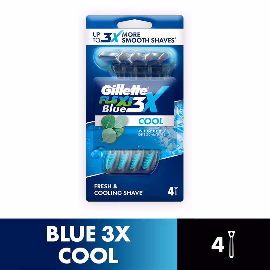 GILLETTE
Blue3x Cool Disposable Razor 4s