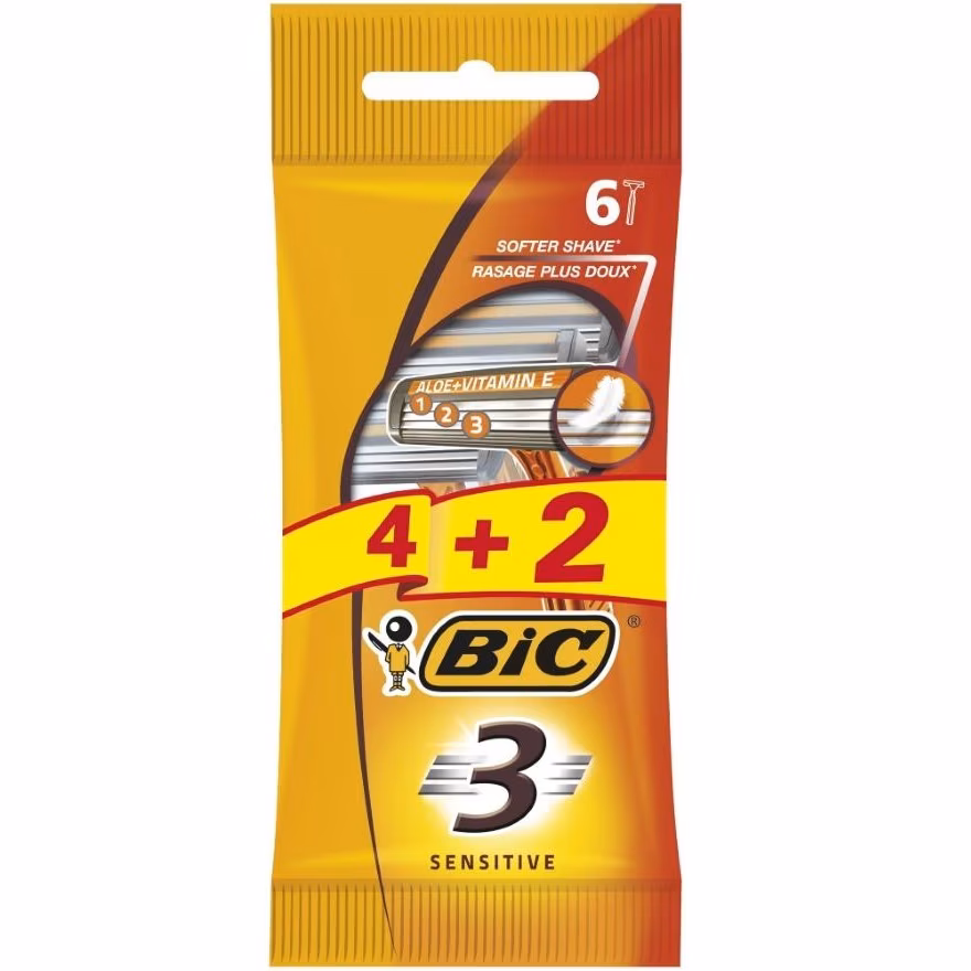 BIC
3 Blade Disposable Pouch 6s