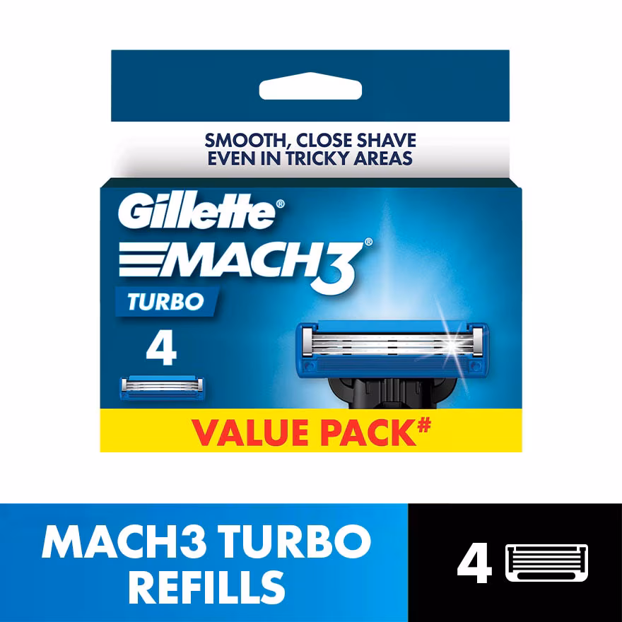 GILLETTE
Mach3 Turbo Replacement Cartridge Refill 4s
