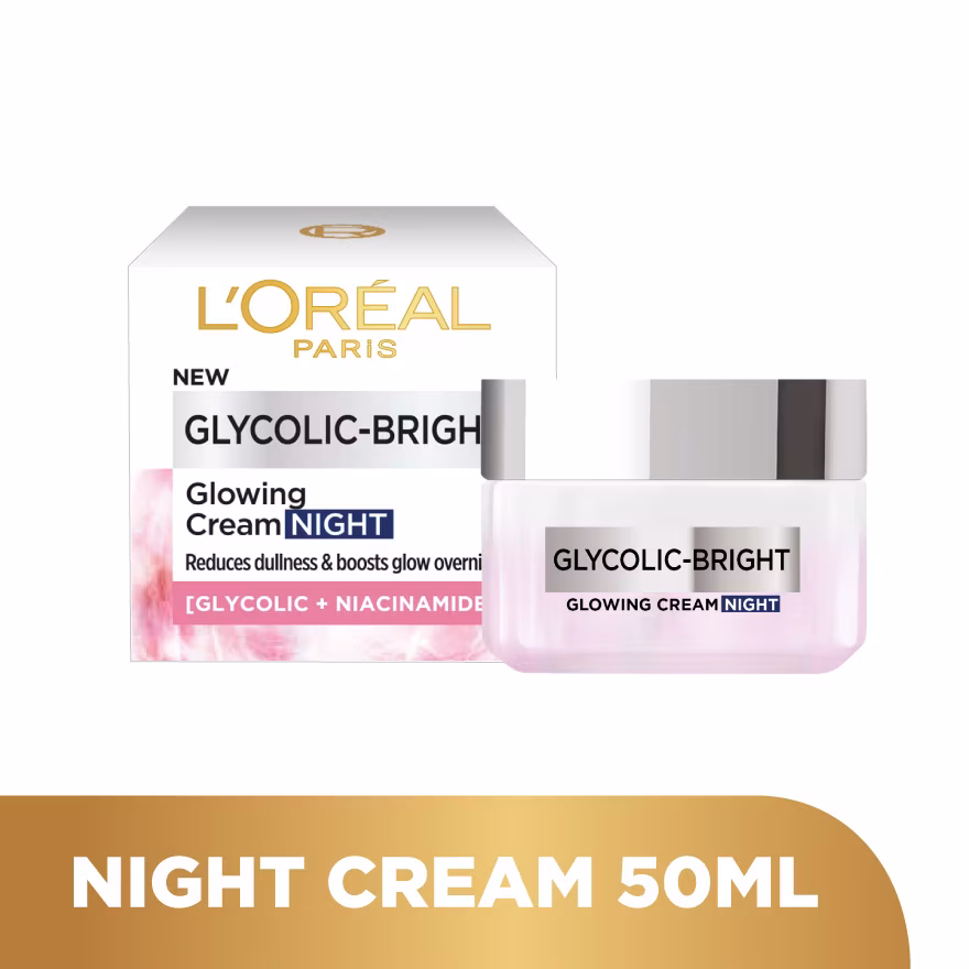 L’OREAL PARIS SKIN CARE
Glycolic Bright Glowing Night Cream 50ml