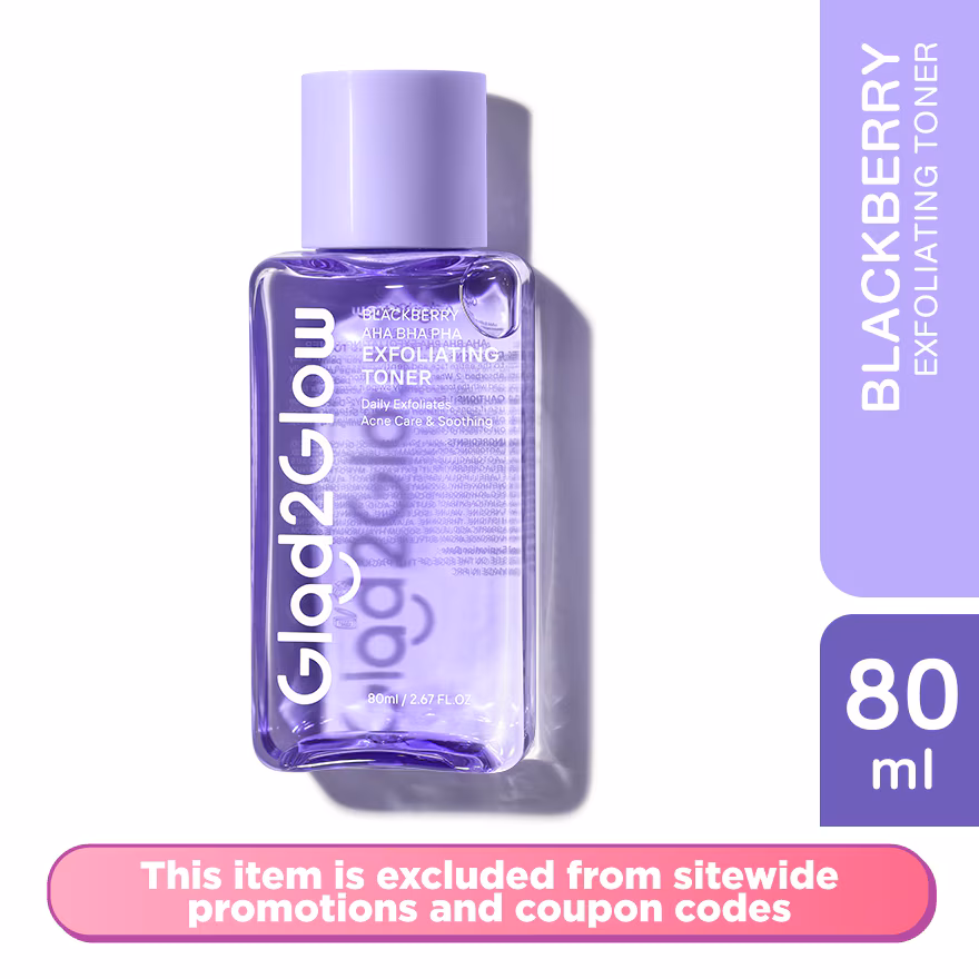 GLAD2GLOW
Blackberry AHA BHA PHA Exfoliating Toner 80ml
