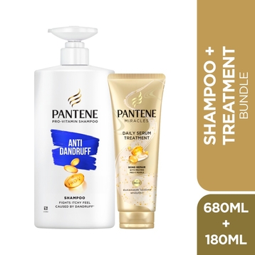 PANTENE
Anti Dandruff Shampoo 680ml + Miracles Daily Treatment Serum 180ml