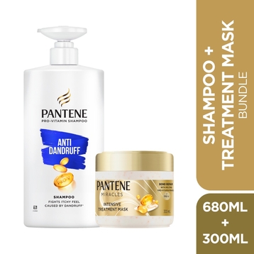 PANTENE
Anti Dandruff Shampoo 680ml + Miracles Intensive Treatment Mask 300ml