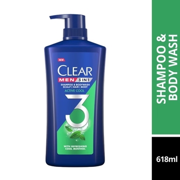 CLEAR MEN
3IN1 Shampoo & Bodywash Active Cool 618ml