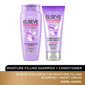 L’OREAL HAIR EXPERT
Elseve Hyaluron Shampoo 280ml & Night Cream 150ml Set