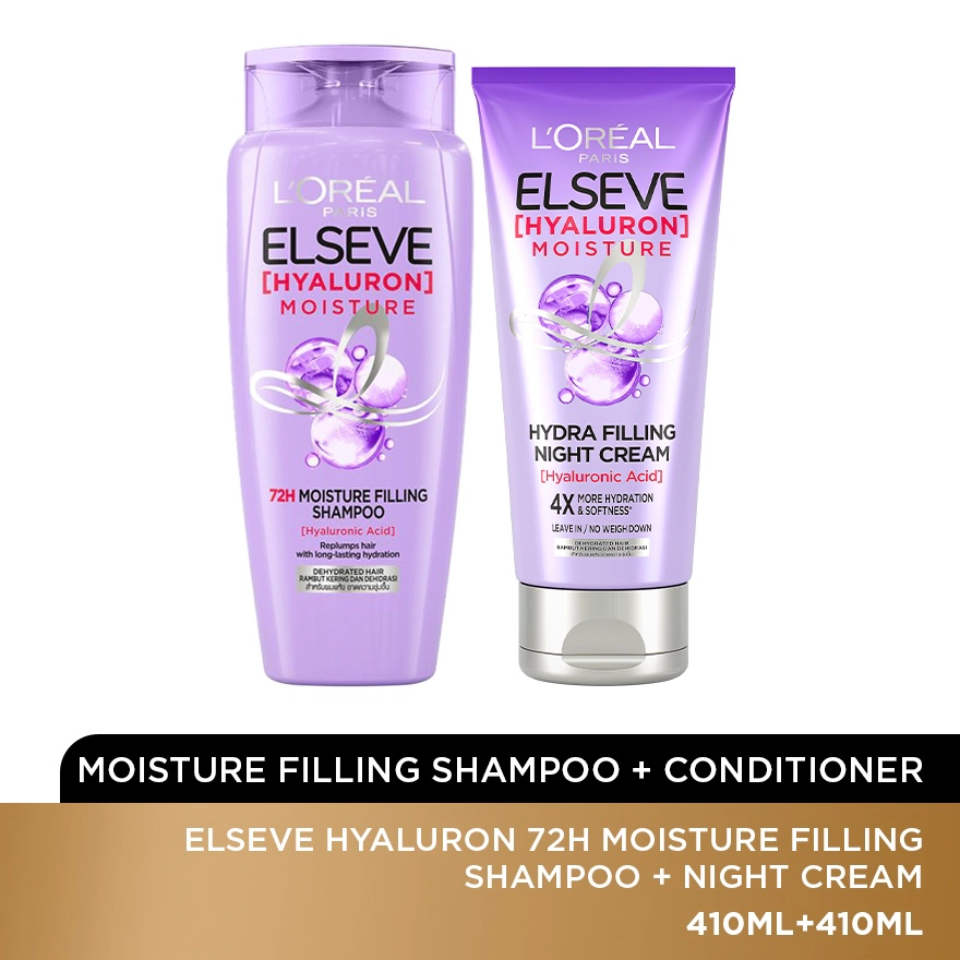 L’OREAL HAIR EXPERT
Elseve Hyaluron Shampoo 280ml & Night Cream 150ml Set